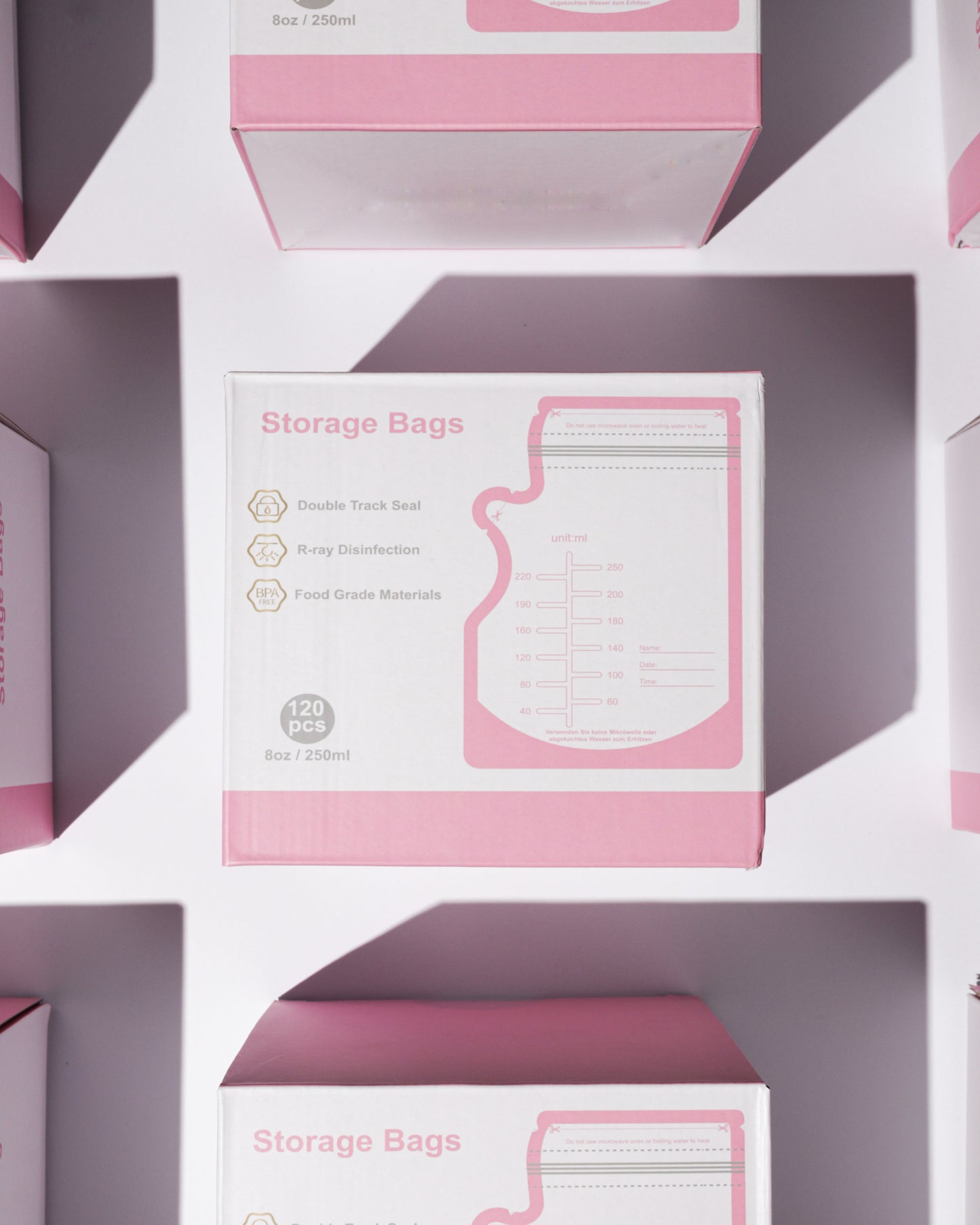 أكياس تخزين حليب الأم (120 كيس - 250 مل)