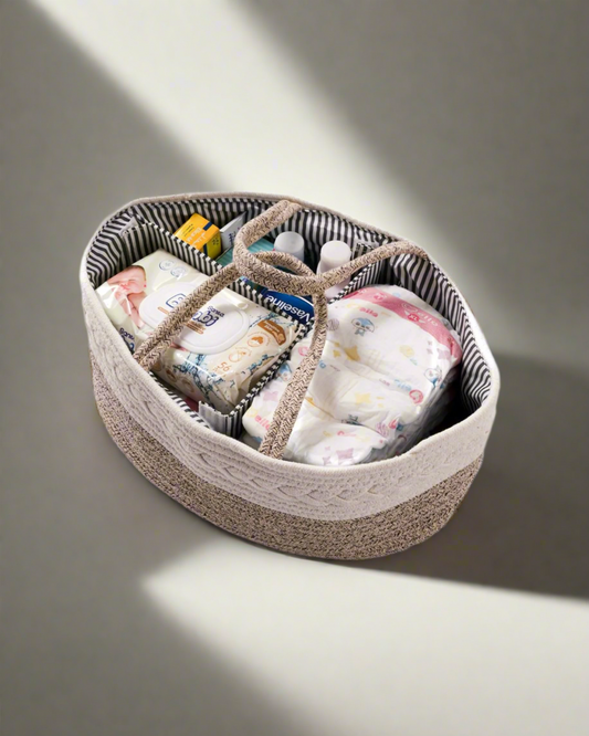 Woven Diaper and care accessories organizer